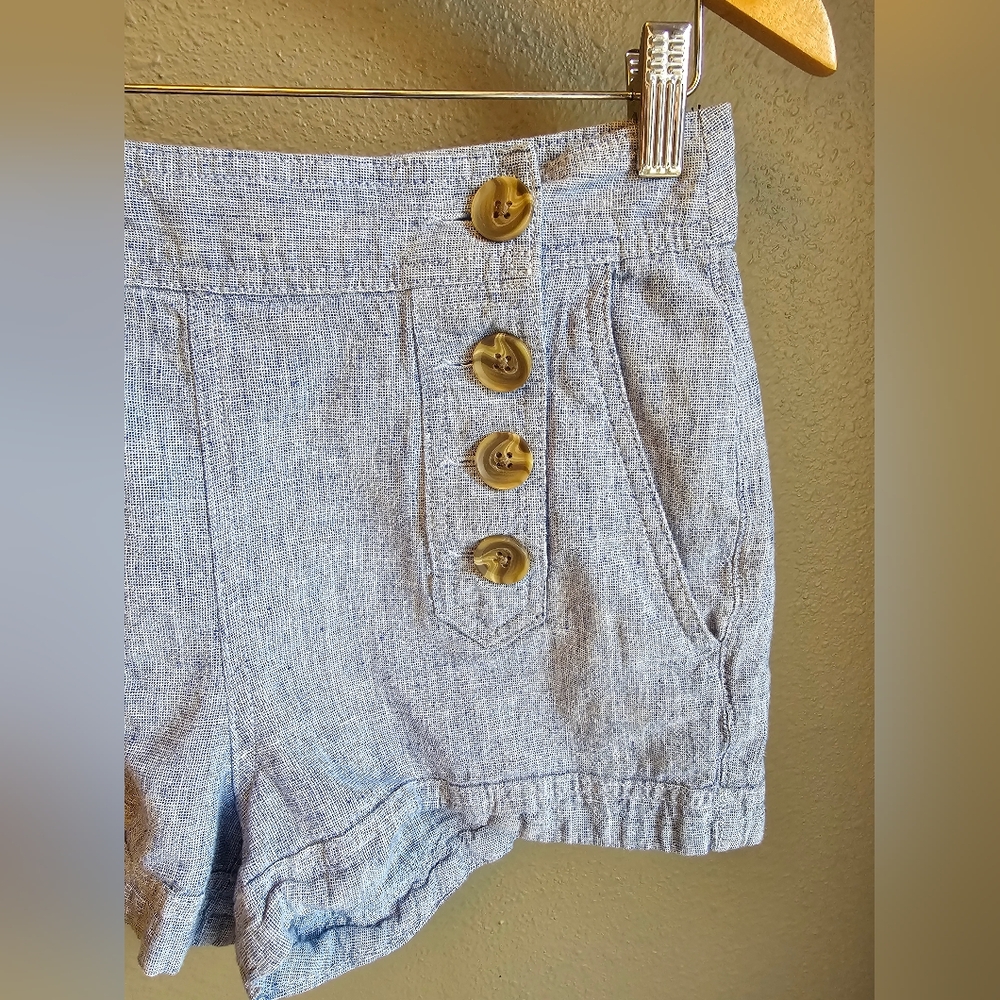 Express Button-Front Linen Shorts - Picture 3 of 6
